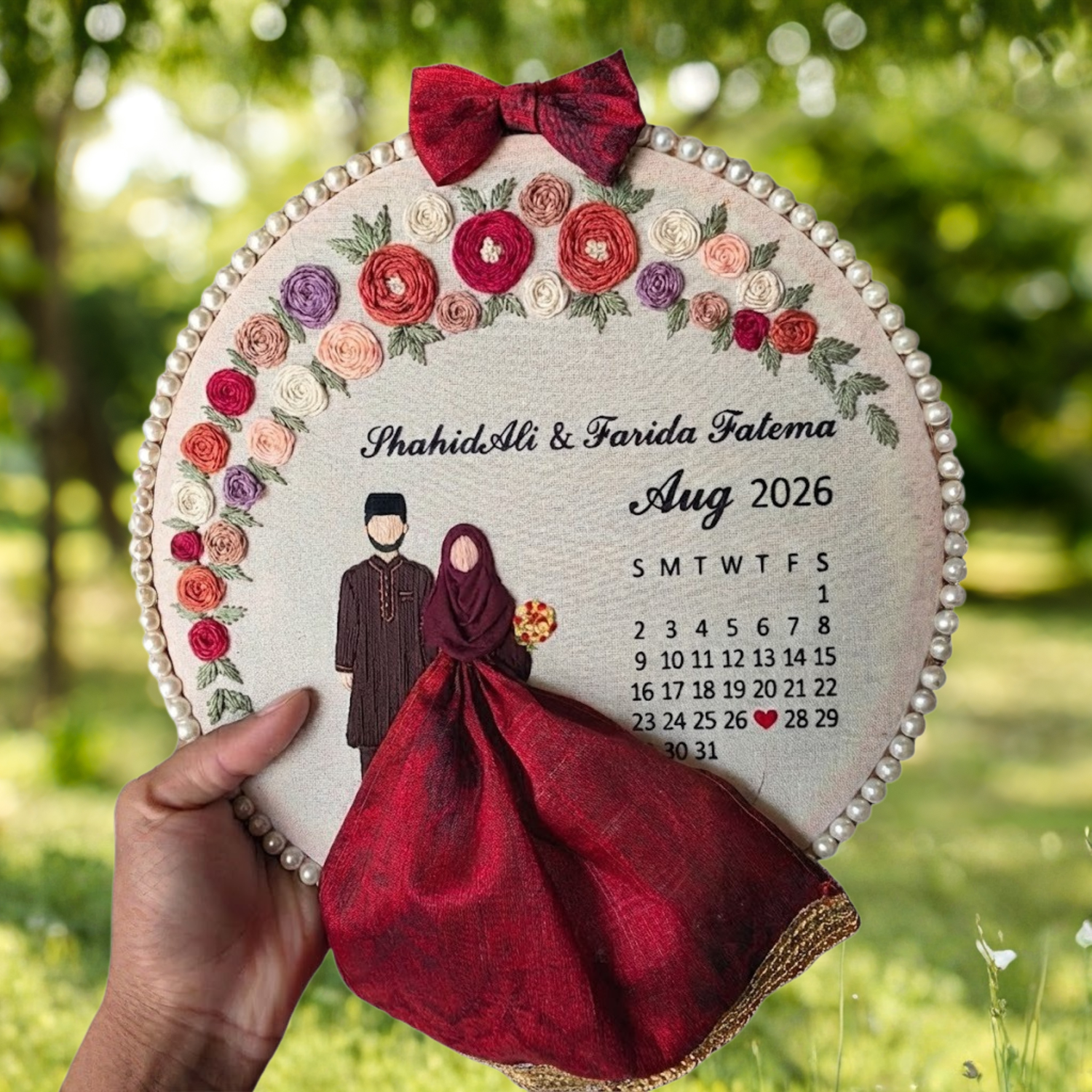 Personalized Wedding Date Embroidery Hoop